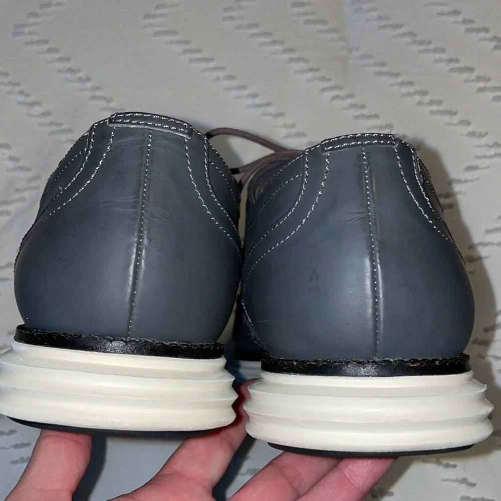 EUC Cole Haan Original Grand Shortwing Men's Gray Leather Shoe Sz 10M C30025